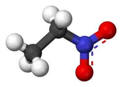 Molecuulmodel van nitroethaan