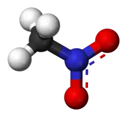 Molecuulmodel van nitromethaan