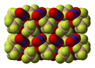 Kristalstructuur van nitroniumtetrafluorboraat