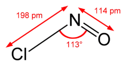 Structuurformule van nitrosylchloride