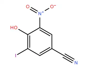 structuurformule van nitroxinil