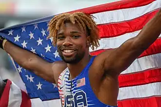 Noah Lyles op de WK van 2022, Eugene.