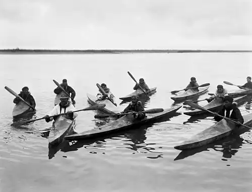 Eskimo's in kajaks (ca. 1929), Edward S. Curtis