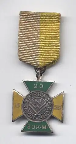 Voorzijde van het herinneringskruis voor de Noodvierdaagse