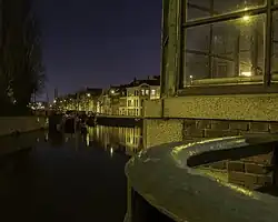 Noorderhaven vanaf de Plantsoenbrug bij avond