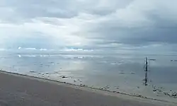 Panorama vanaf het kunstwerk op de Waddenzee