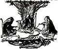 "Norns weaving destiny", illustratie bij Richard Wagners "Ring"