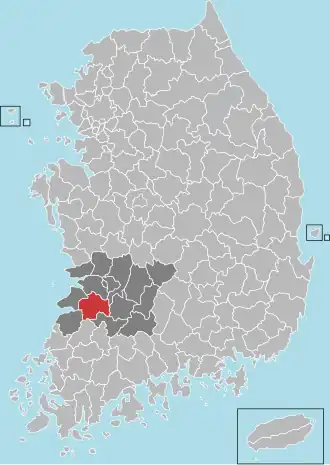 Kaart van Jeongeup-si