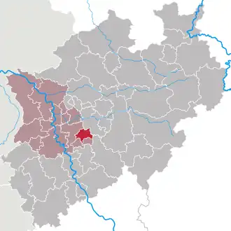 Kaart van Wuppertal