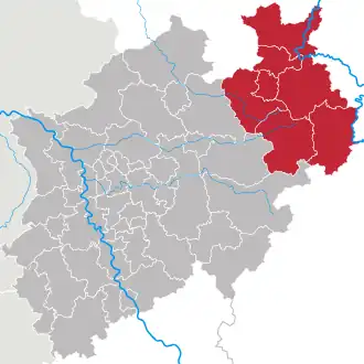Regierungsbezirk Detmold in Noordrijn-Westfalen