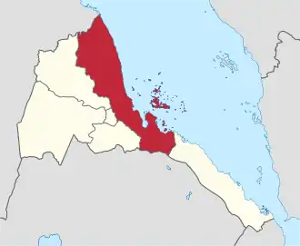 Kaart van Semienawi K’eyyĭḥ Baḥri