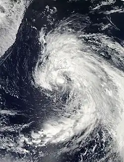 Foto of weerkaart van orkaan