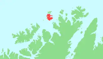 Kaart van Rolvsøya Gádde-Iččát