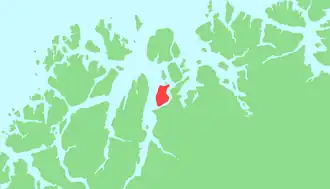 Kaart van Uløya Ulisuolu