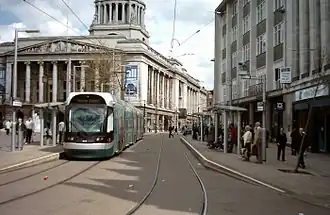 Wedergeboorte van de tram in Engeland, zoals in Nottingham