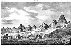 Pyramiden van Meroë in 1821