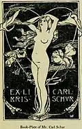 Ex libris voor Carl Schur ca. 1902