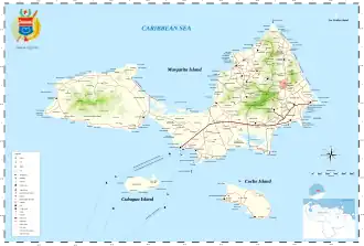 Kaart van Isla Margarita