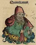 Afbeelding van Quintilianus in de Kroniek van Neurenberg (1493)