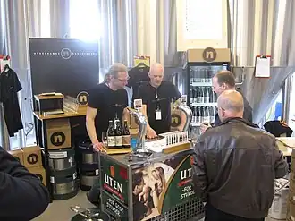 De stand van Nynäshamns Ångbryggeri op Haand Craft Beer Festival 2012 in Drammen.