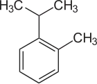 Structuurformule van o-cymeen