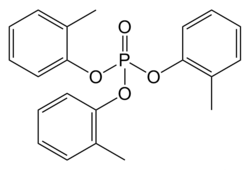 Structuurformule van tri-ortho-cresylfosfaat
