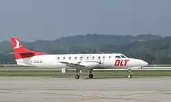 Metroliner van OLT op het vliegveld van Zürich
