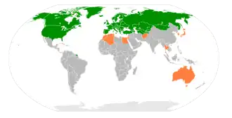 ■&nbsp;OVSE-lidstaten ■&nbsp;Partners voor samenwerking
