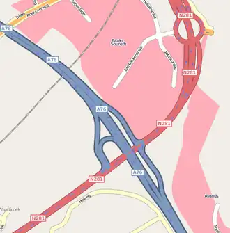 huidige situatie, afrit 7 Simpelveld van de A76