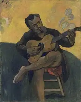 Durrio op een schilderij van Paul Gauguin