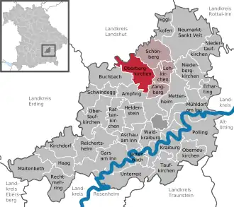 Kaart van Oberbergkirchen