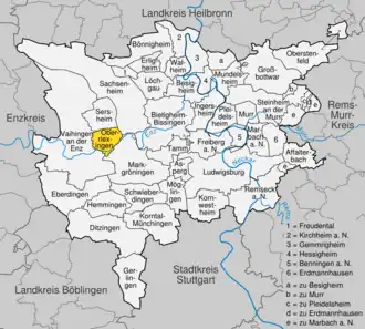 Kaart van Oberriexingen