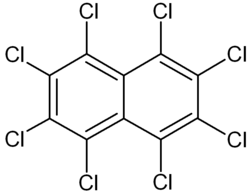 Structuurformule van octachloornaftaleen