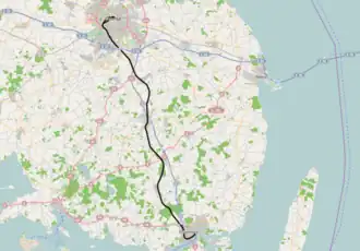 Spoorlijn Odense - Svendborg op de kaart