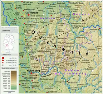 Kaart van Odenwald