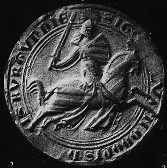 Het zegel van hertog Odo IV van Bourgondië.