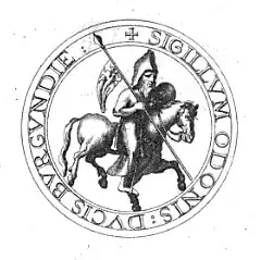 Zegel van Odo I van Bourgondië uit 1101.