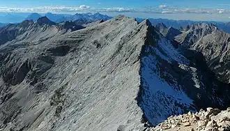 De Ödkarspitzen vanaf de Birkkarspitze