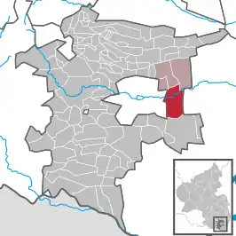 Kaart van Offenbach an der Queich