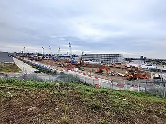 De bouwplaats in oktober 2021