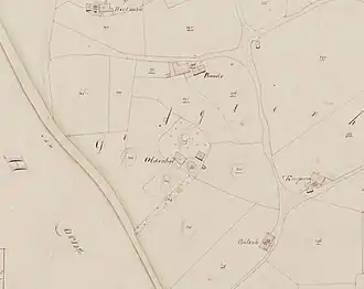 Oldenhof op de kadastrale kaart van begin 19e eeuw
