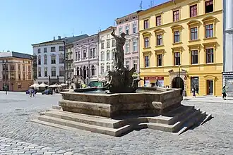 Neptunusfontein op het Dolní náměstí