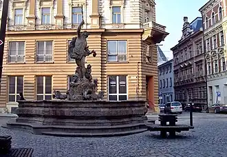 Mercuriusfontein bij het kruispunt van de straten 8. května en 28. října