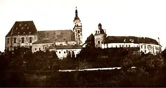De Burcht van Olomouc in 1850 vanuit het oosten