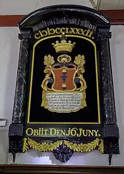 Rouwbord in de Sint-Hippolytuskerk van Olterterp