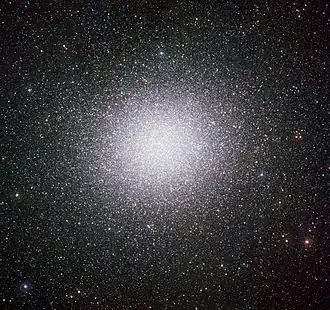 Foto van Omega Centauri's centrum gemaakt door ESO's La Silla Paranal Observatory
