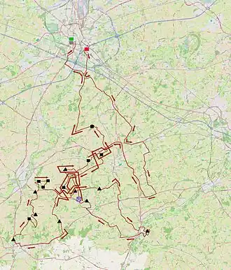 Routekaart van de Omloop Het Nieuwsblad 2015