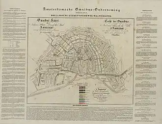 Omnibuskaart Amsterdam 1839