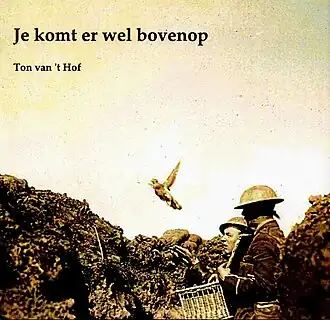 Omslag eerste Nederlandstalige flarfbundel ‘Je komt er wel bovenop’