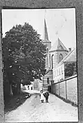 Historische foto met de kerk